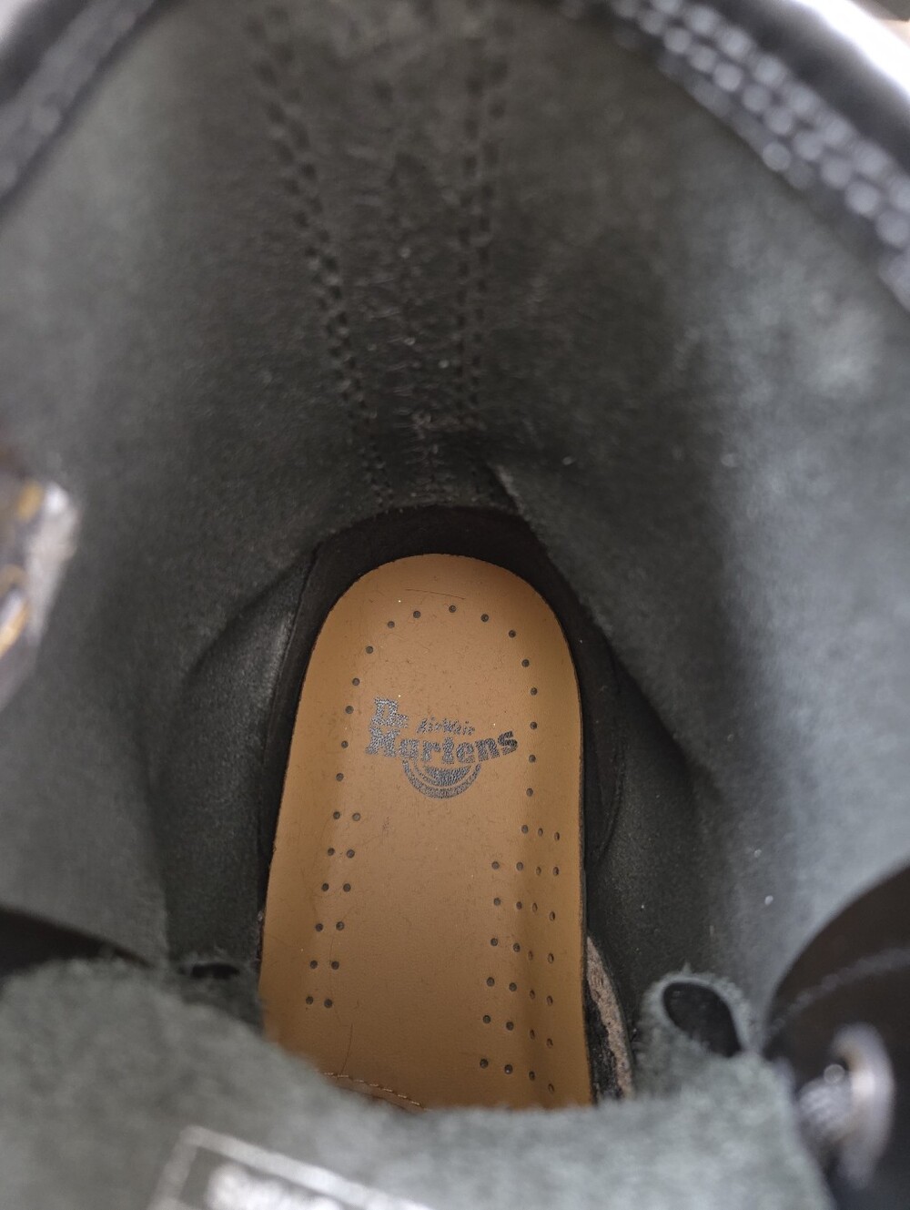 Dr. Martens Black Leather Lace-Up Combat Boots with Yellow Stitching - Picture 10 of 13